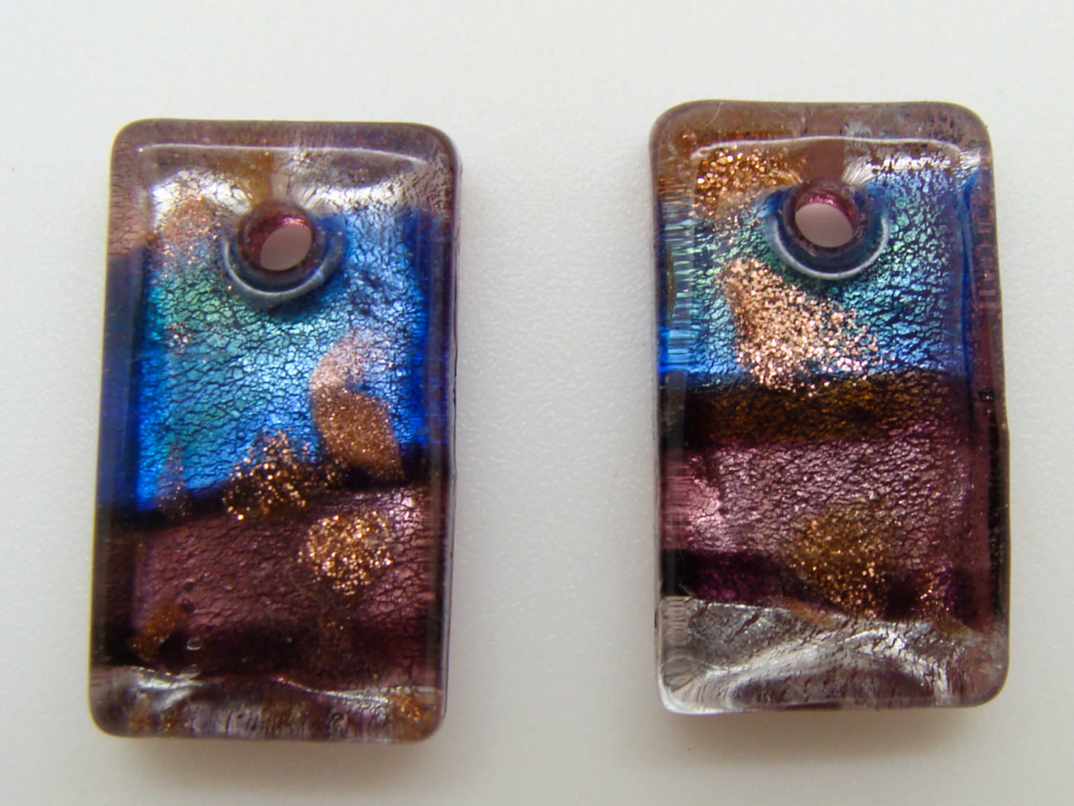Pend-266-5 pendentif mini rectangle bleu violet