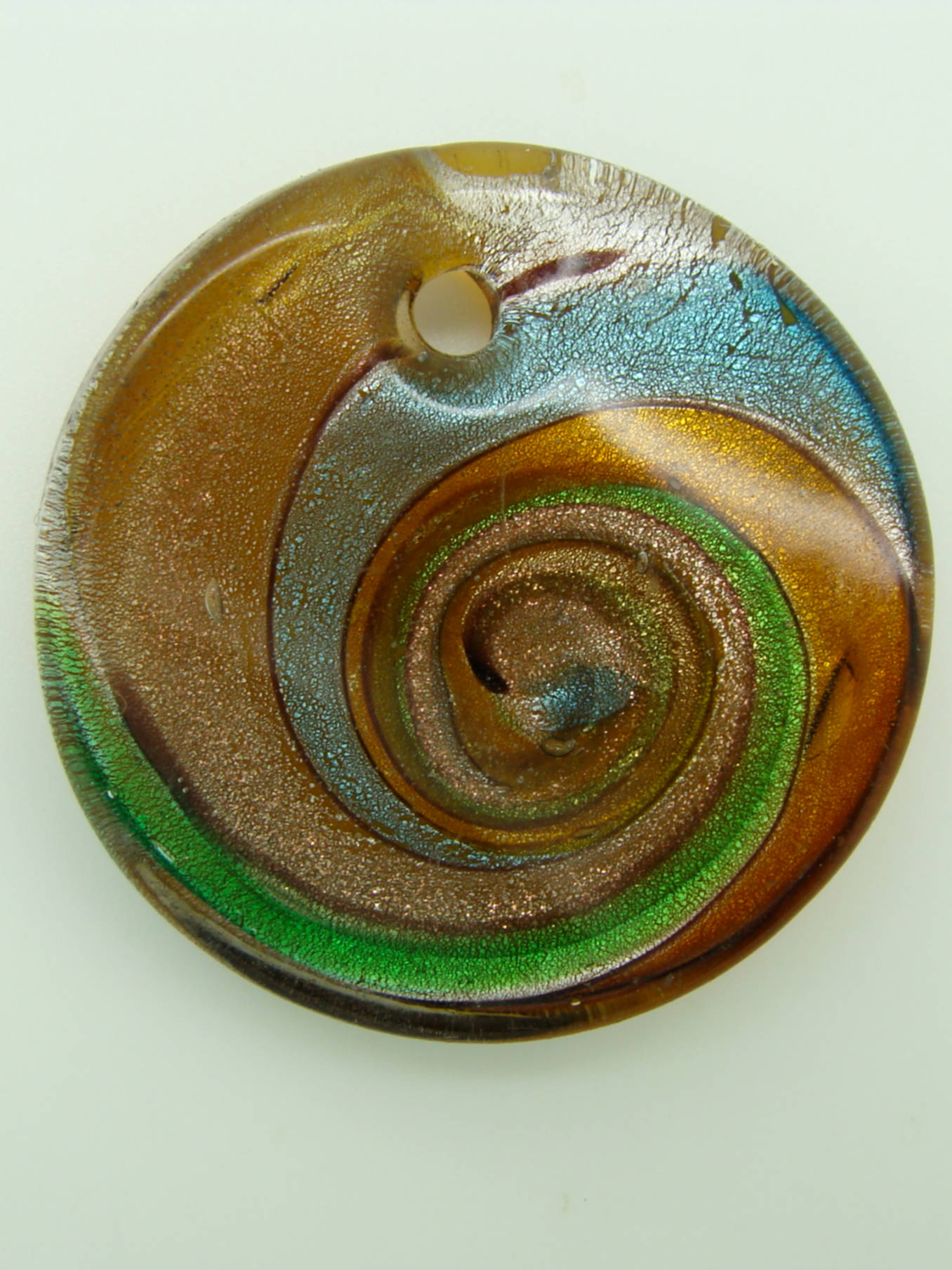 Pend-268-1 pendentif rond twist marron argent