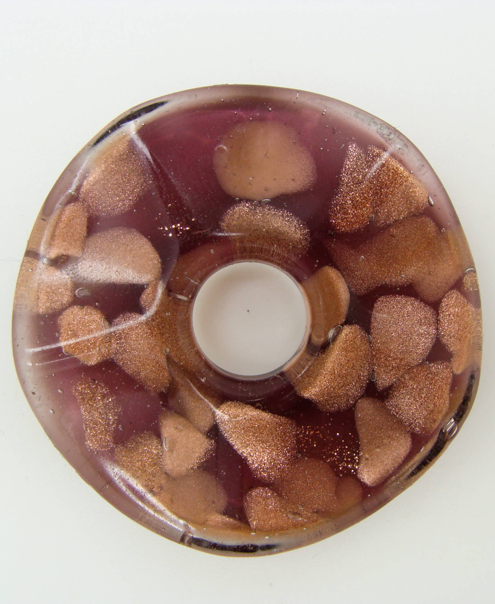 Pend-287-4 pendentif donut violet dore