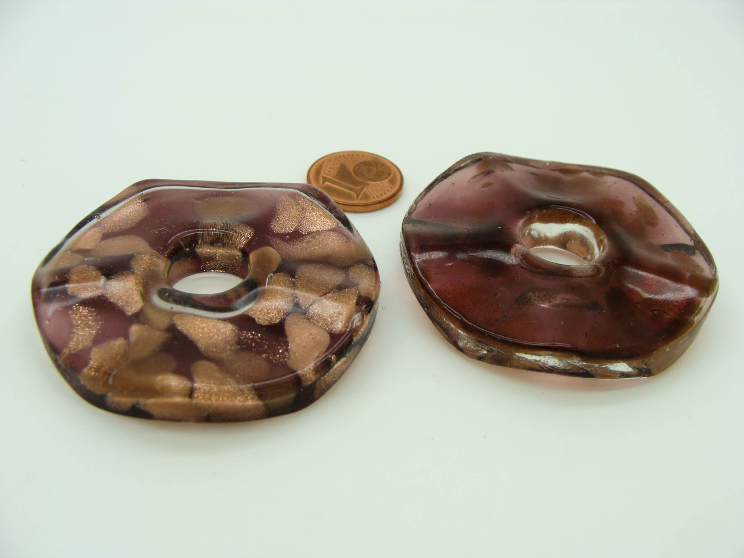Pend-287-4 pendentif verre donut violet