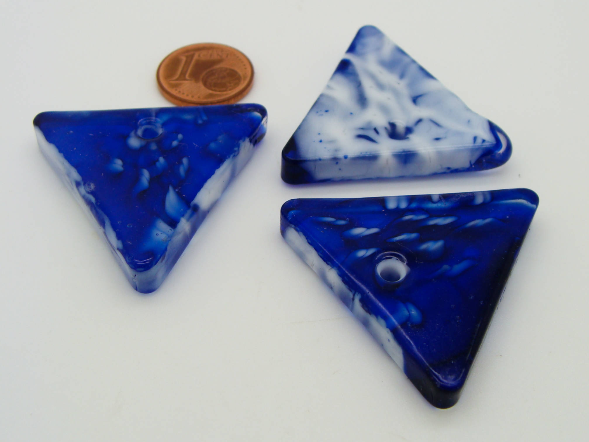 Pend-293-2 pendentif triangle verre plat marine