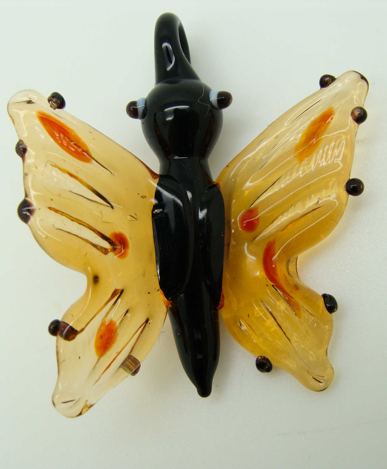 Pend-305-3 pendentif papillon marron noir lampwork