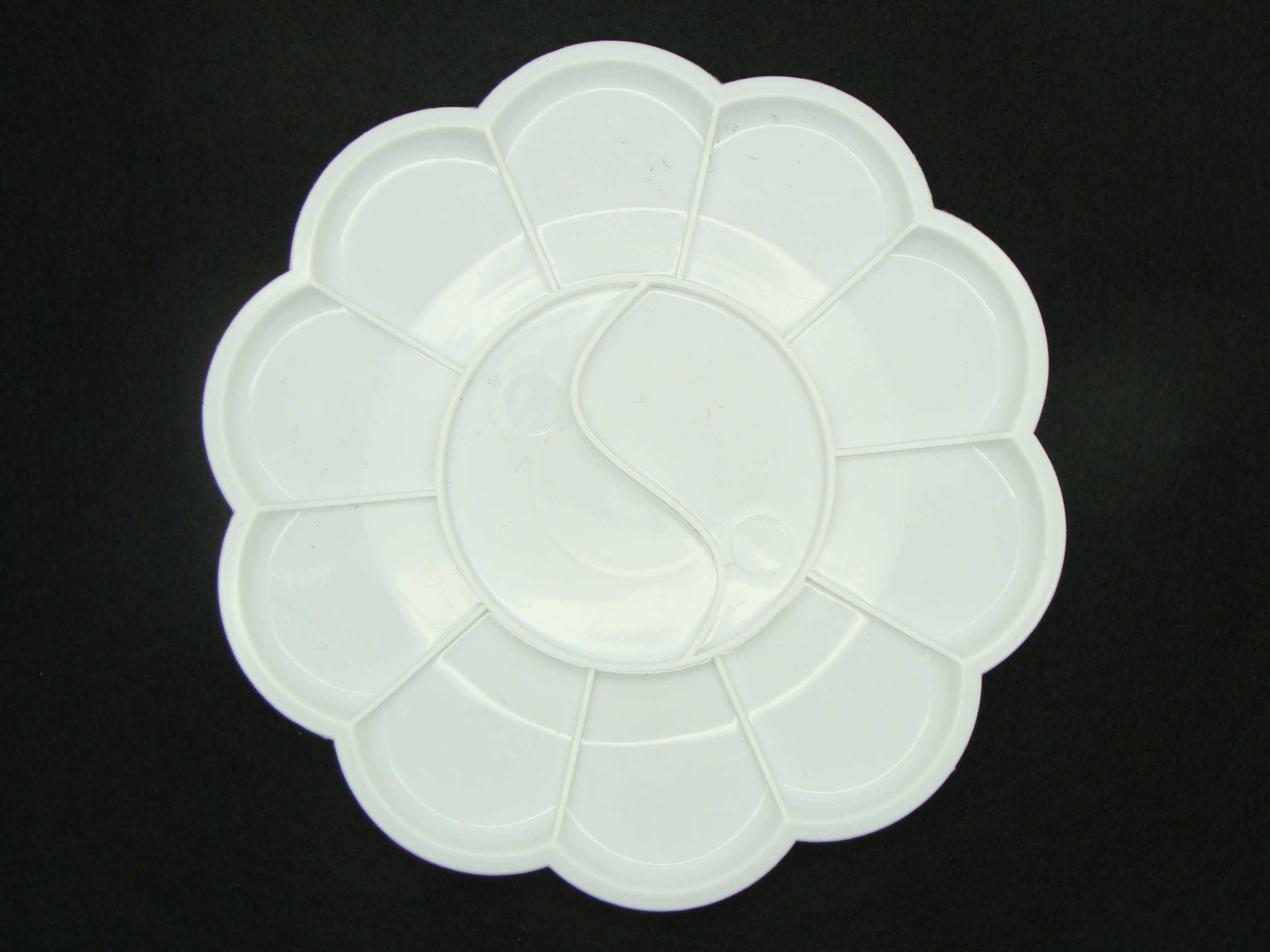 Palette peinture ronde 14,5cm plastique blanc