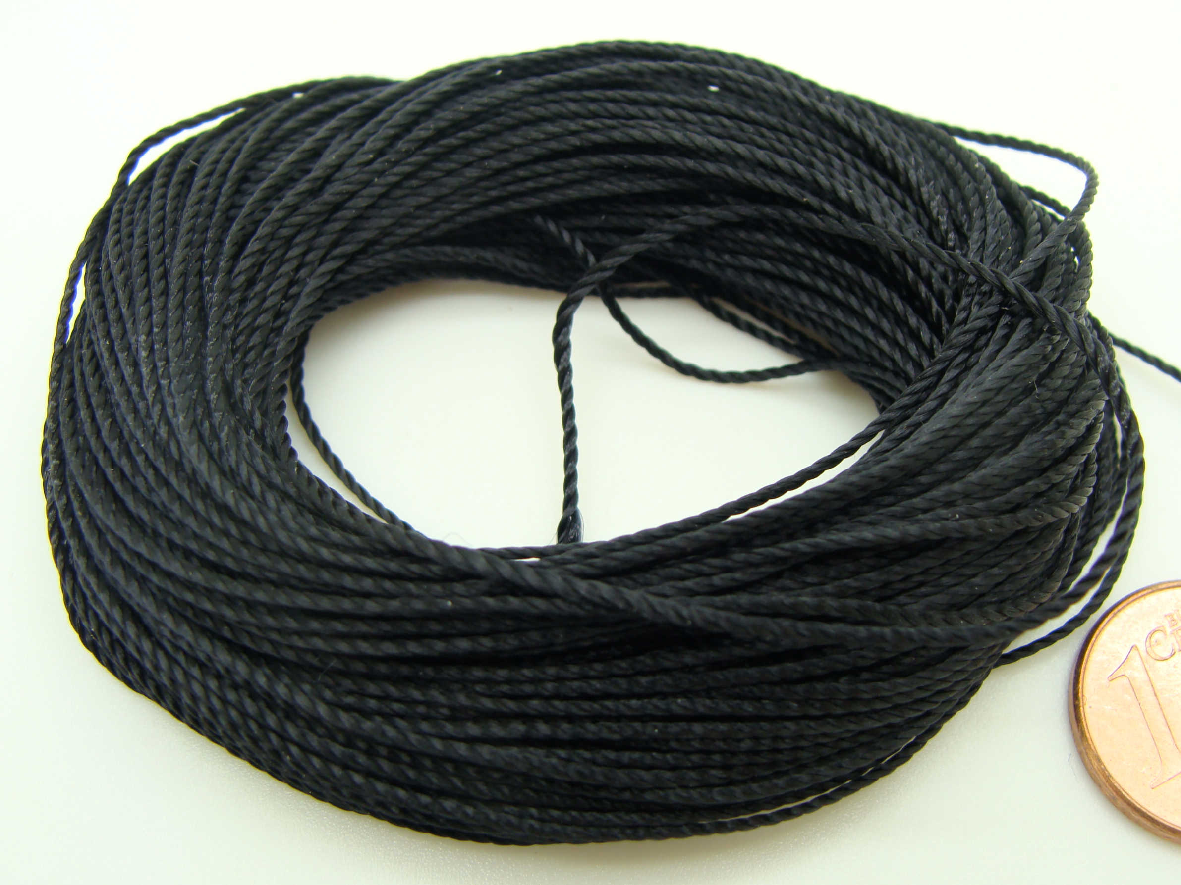 fil noir 0,8mm nylon torsade