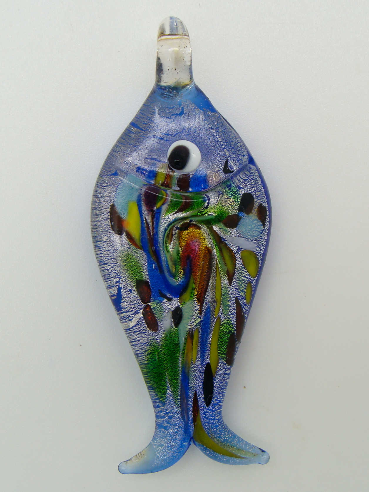 Pend-316-2 pendentif poisson bleu fonce argente animal