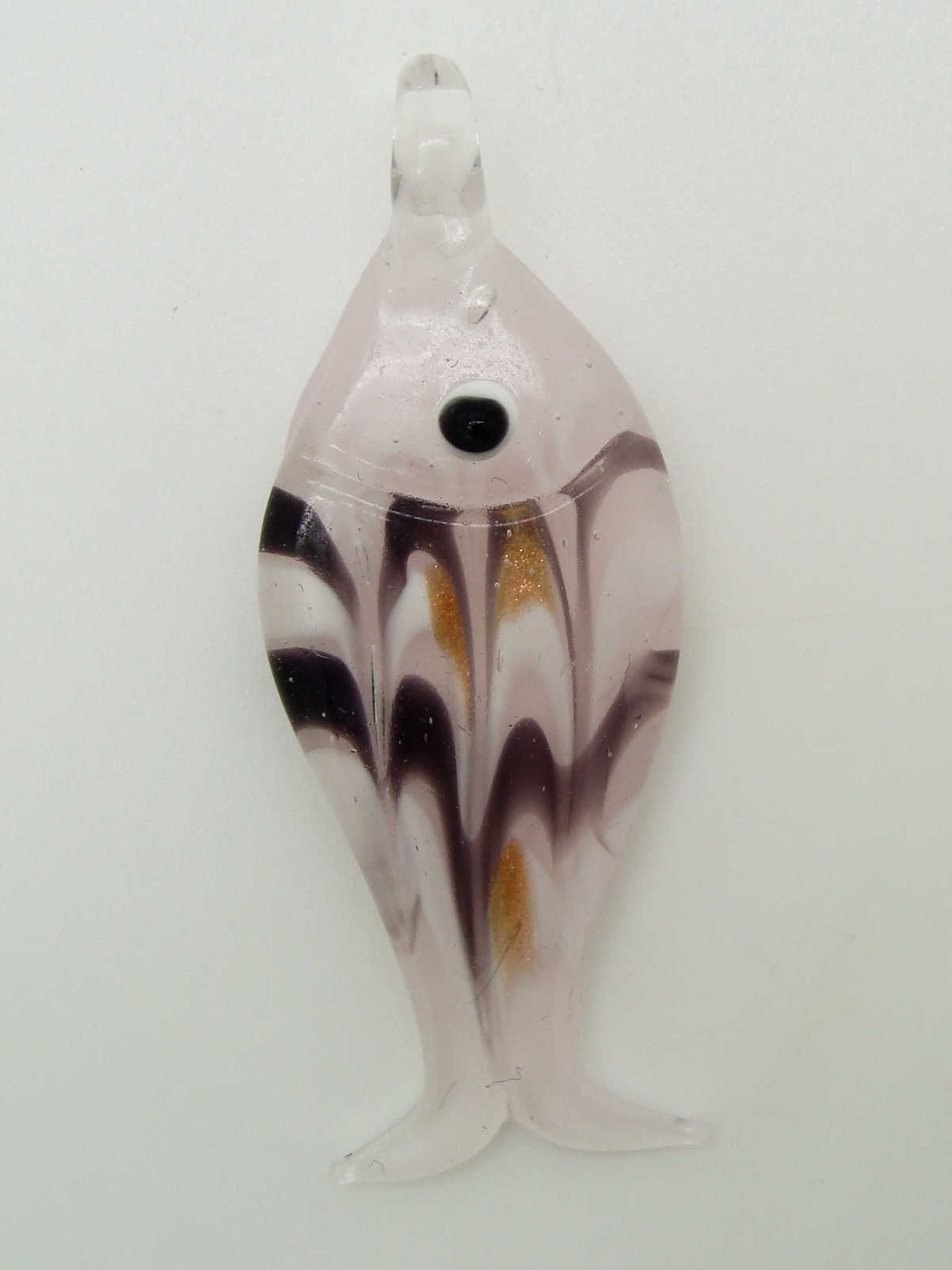 Pend-316-4 pendentif poisson rose argente animal