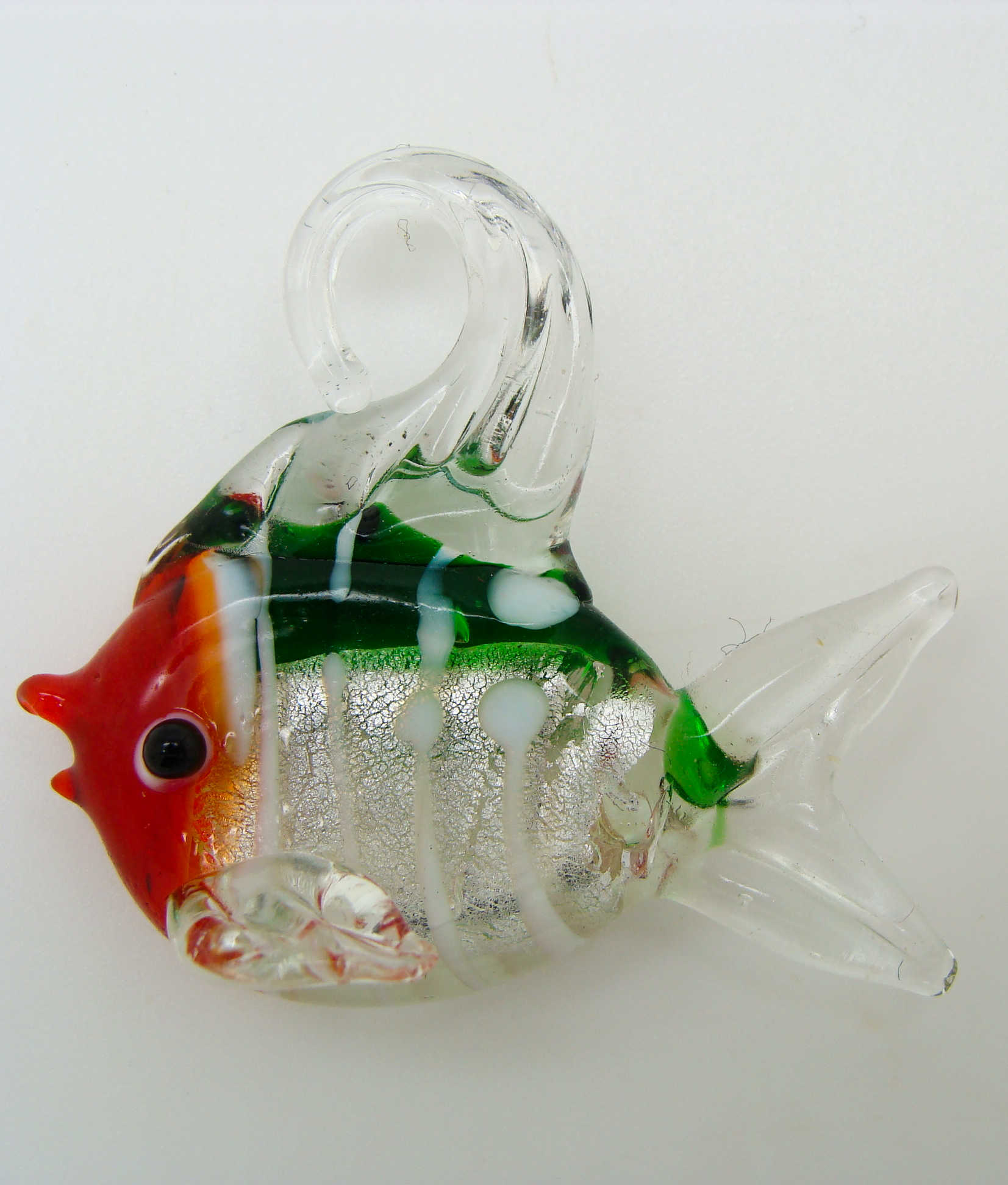 Pend-317-3 pendentif poisson vert argente animal