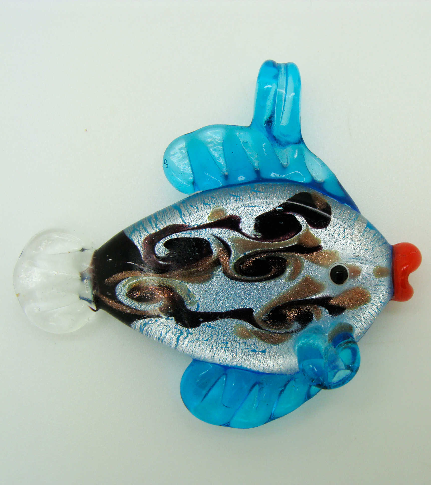 Pendentif-charme Vintage Poisson Articulé – Émail Bleu Ciel – Bon état Occasion