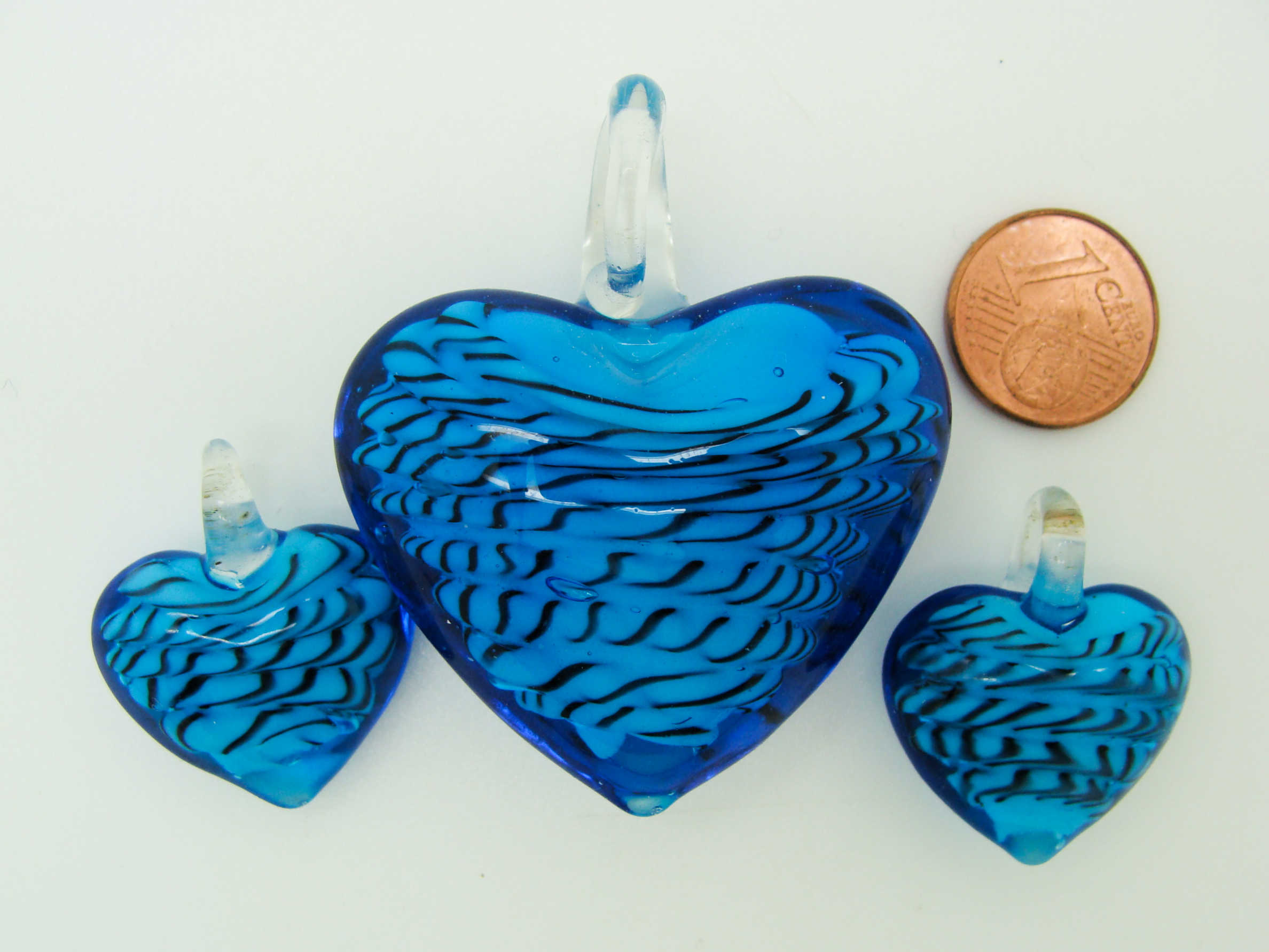 Pend-328-2 pendentif coeur bleu
