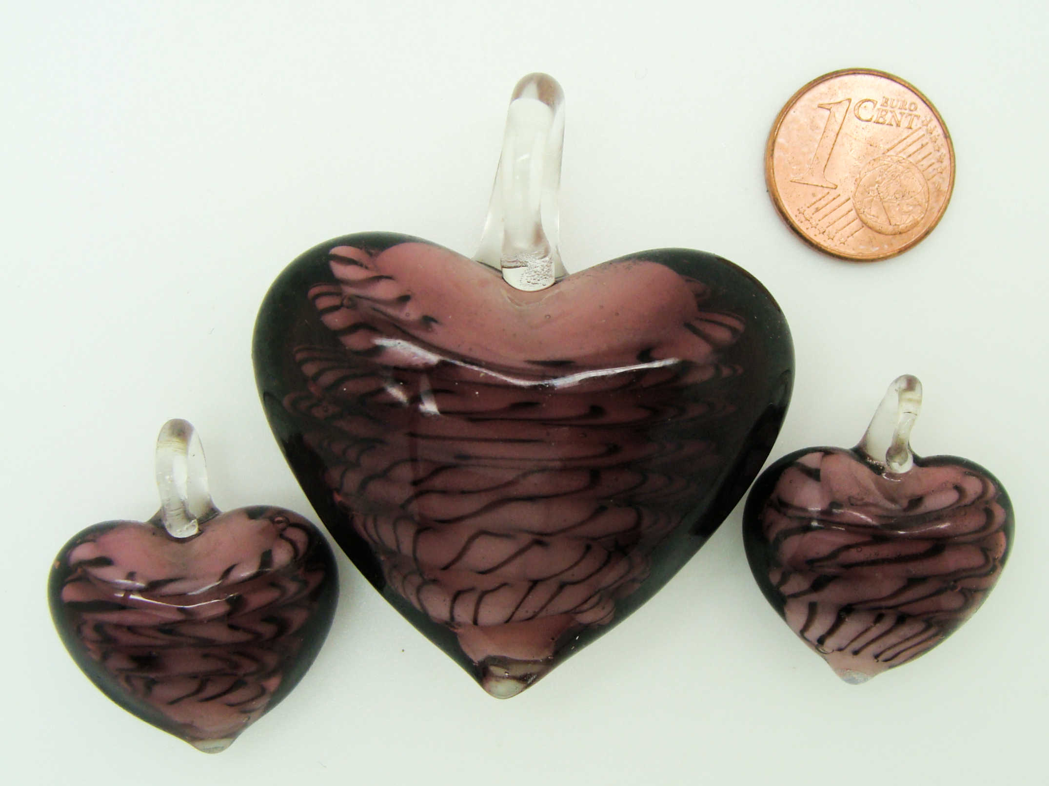 Pend-328-5 pendentif coeur violet