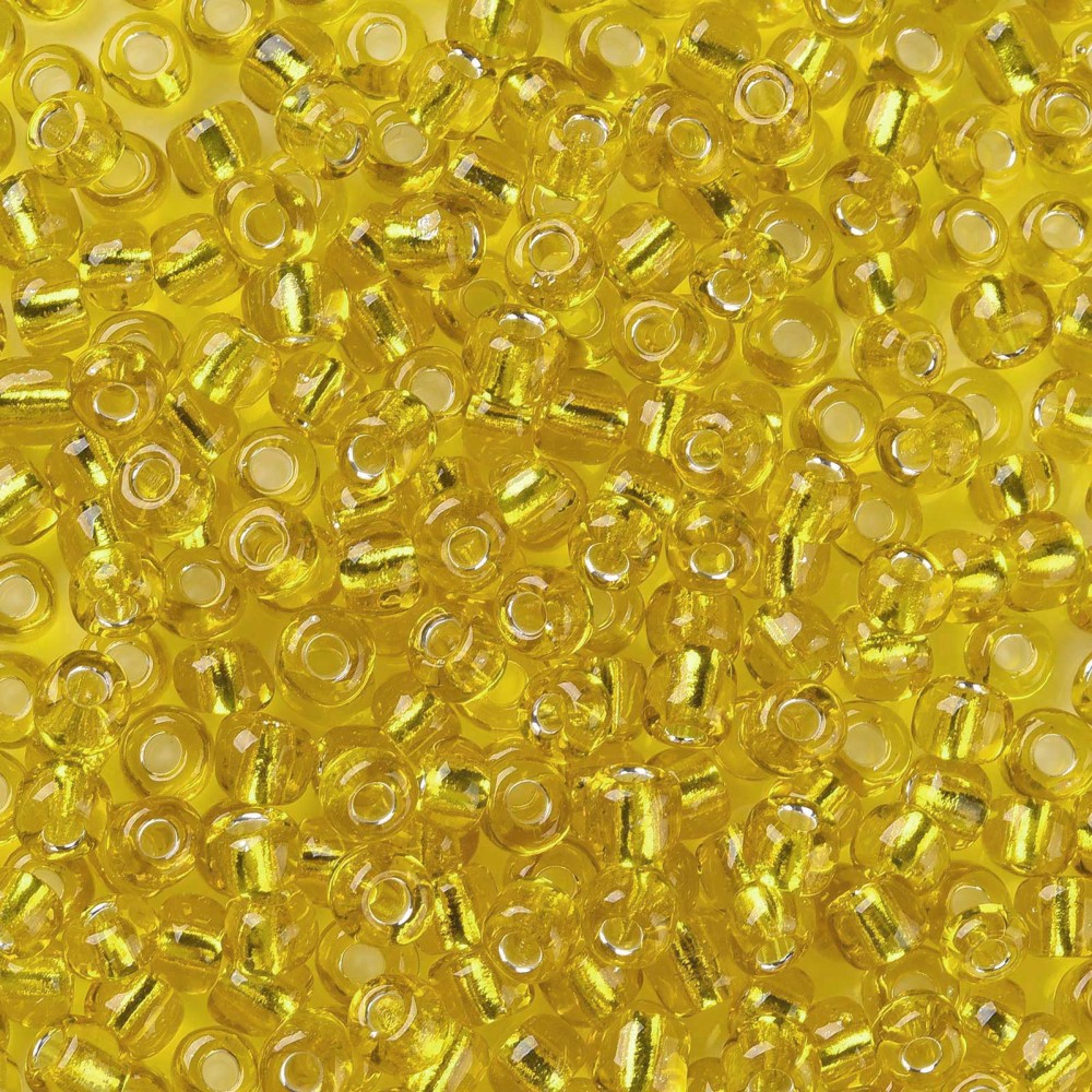 rocaille perle TA jaune verre 4mm