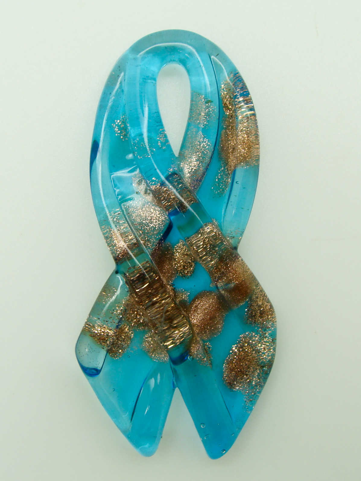 Pend-331-1 pendentif ruban verre bleu noeud