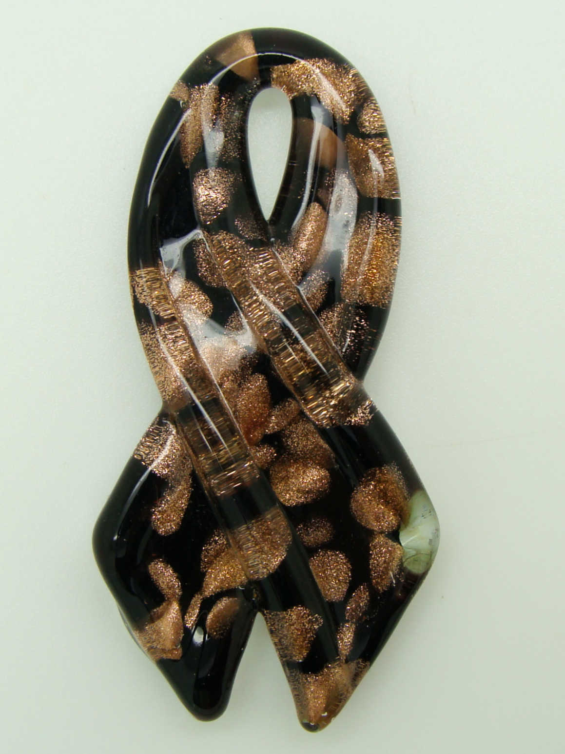 Pend-331-2 pendentif ruban verre noir noeud