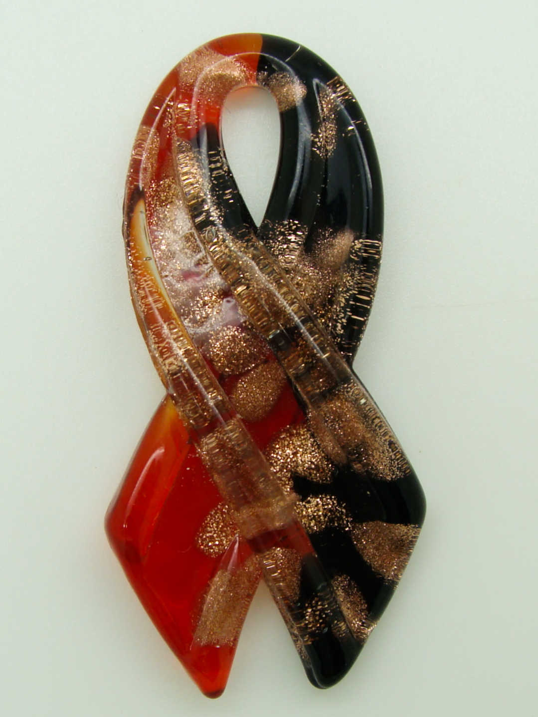 Pend-333-2 pendentif ruban verre rouge noir noeud