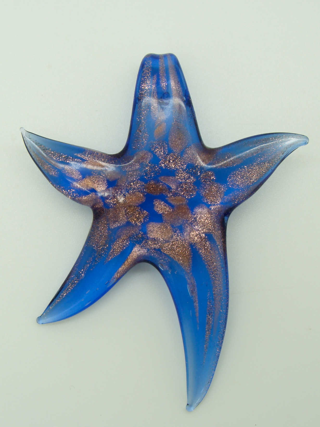 Pend-335-2 pendentif etoile verre bleu fonce dore goldsand