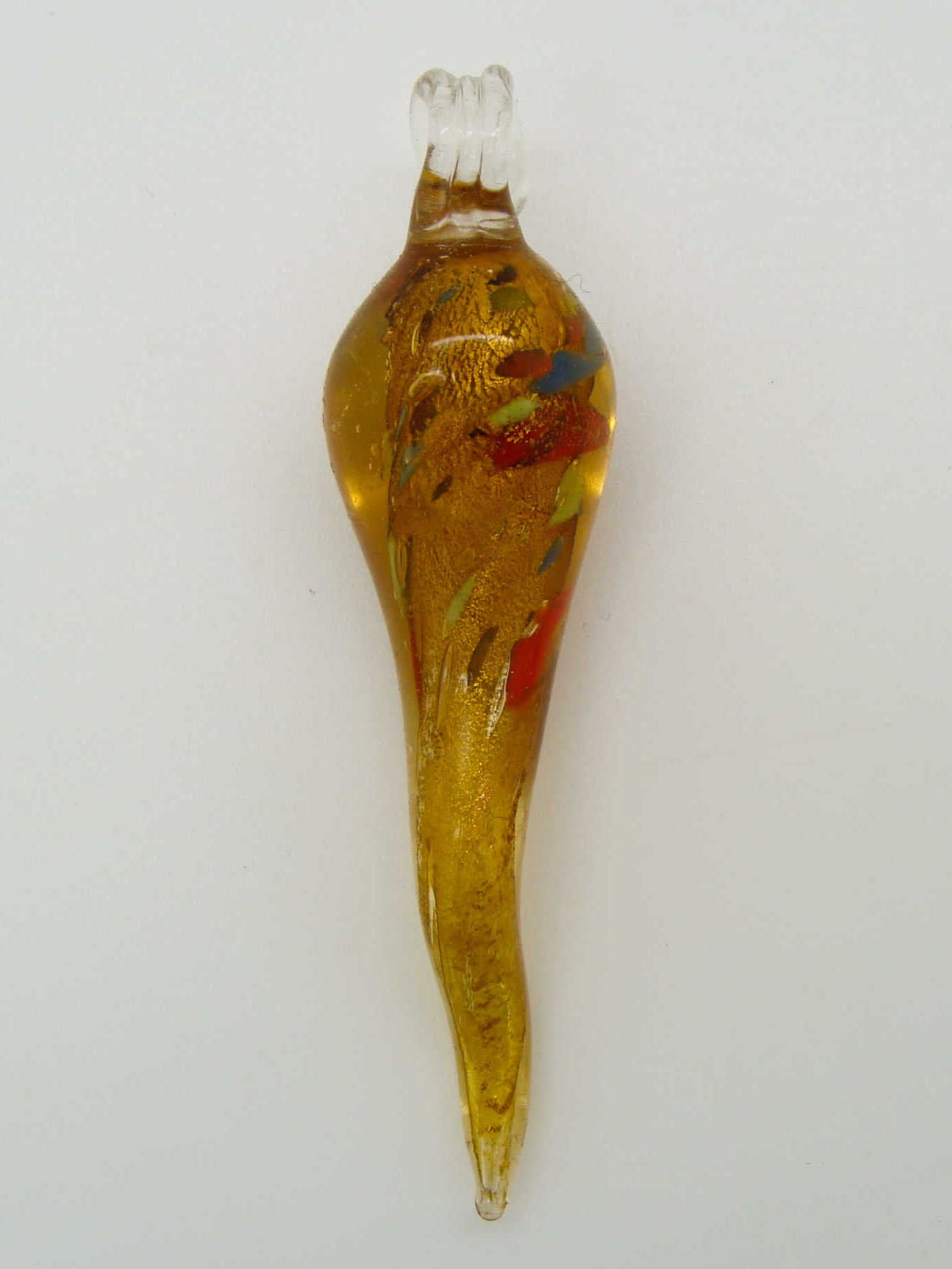 Pend-353-1  pendentif piment rond marron verre lampwork
