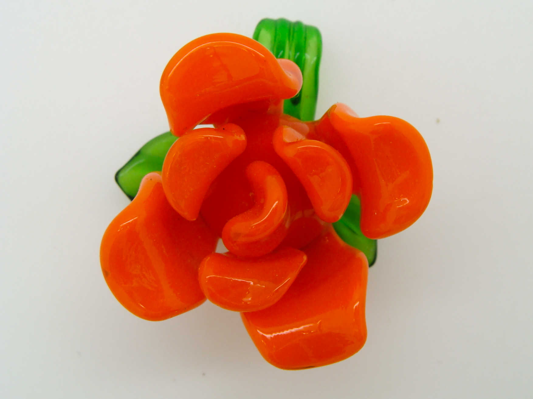 Pend-361-4 pendentif fleur 3d orange