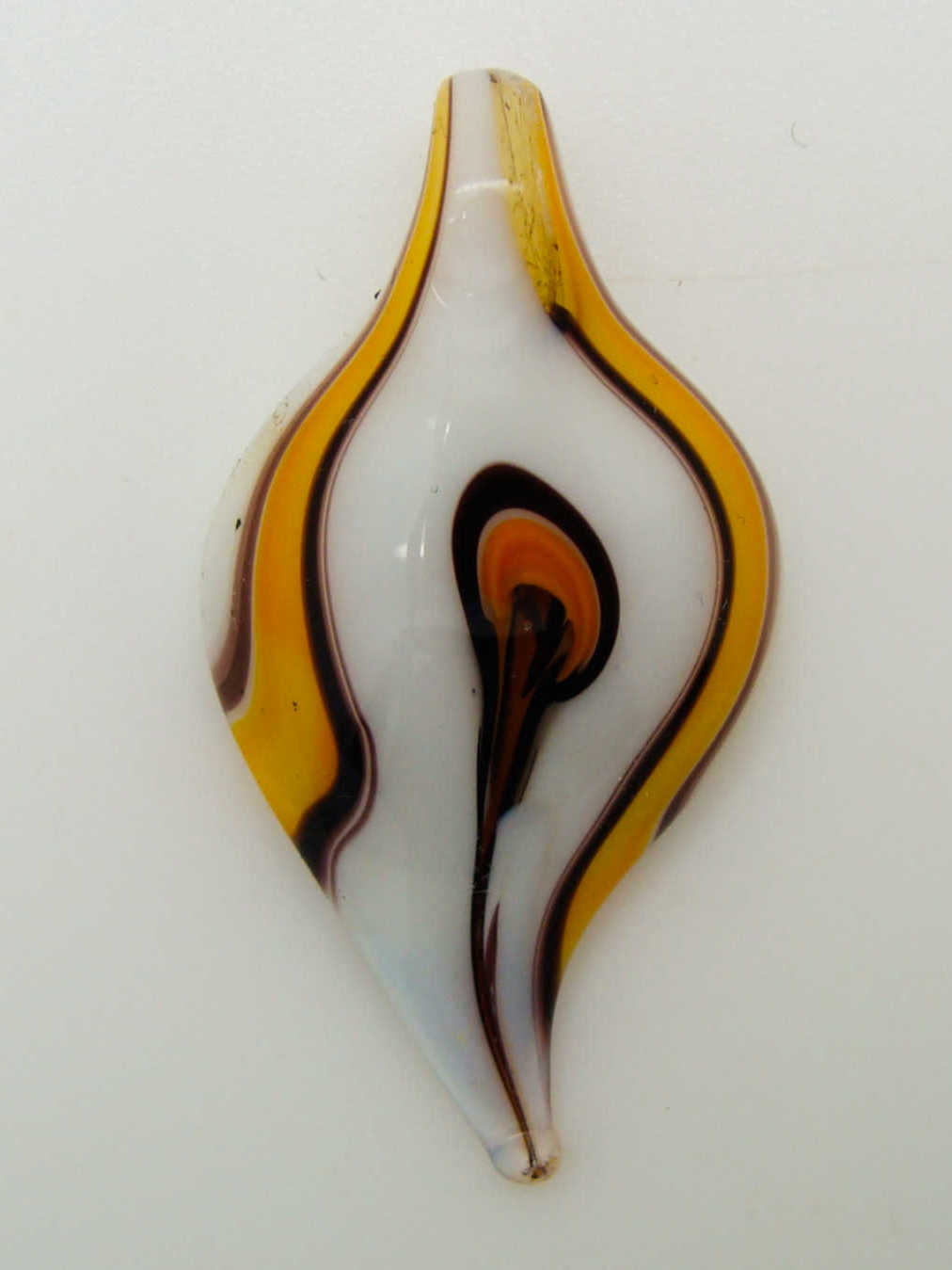 Pend-365-1 pendentif goutte blanc marron collier