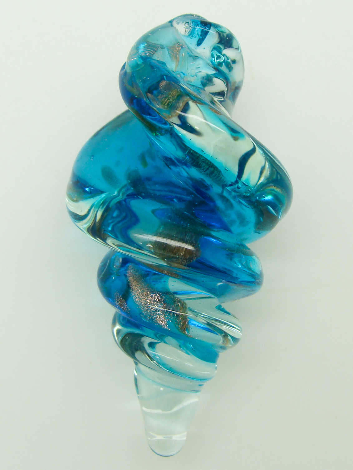 Pend-366-1 pendentif verre vrille bleu vis