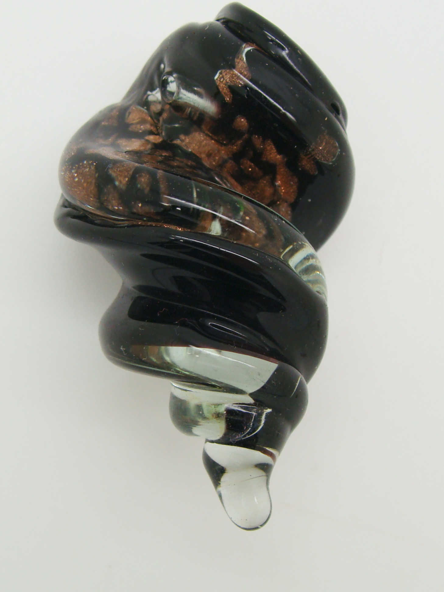 Pend-366-3 pendentif verre vrille noir vis