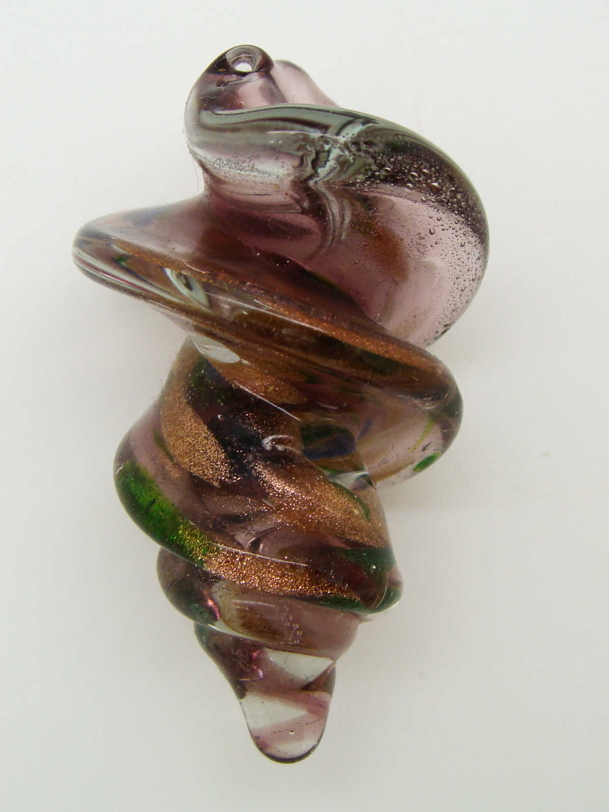Pend-366-6 pendentif verre vrille violet vis