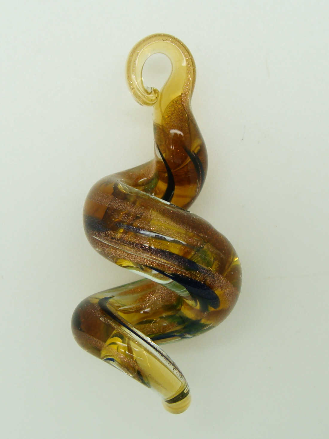 Pend-367-1 pendentif verre tortillon marron vis