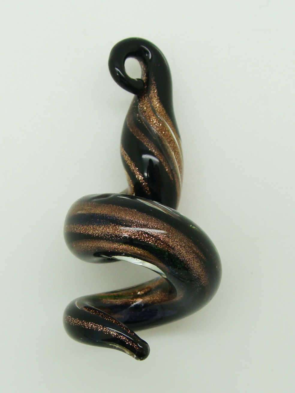 Pend-367-2 pendentif verre tortillon noir vis