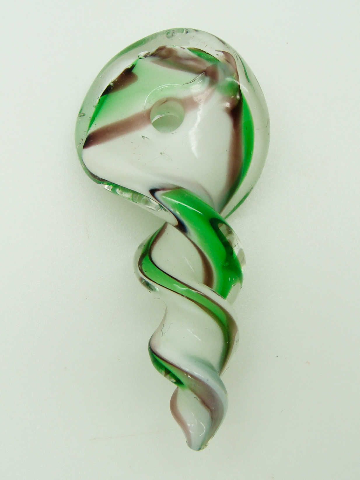 Pend-368-1 pendentif verre vrille blanc vis