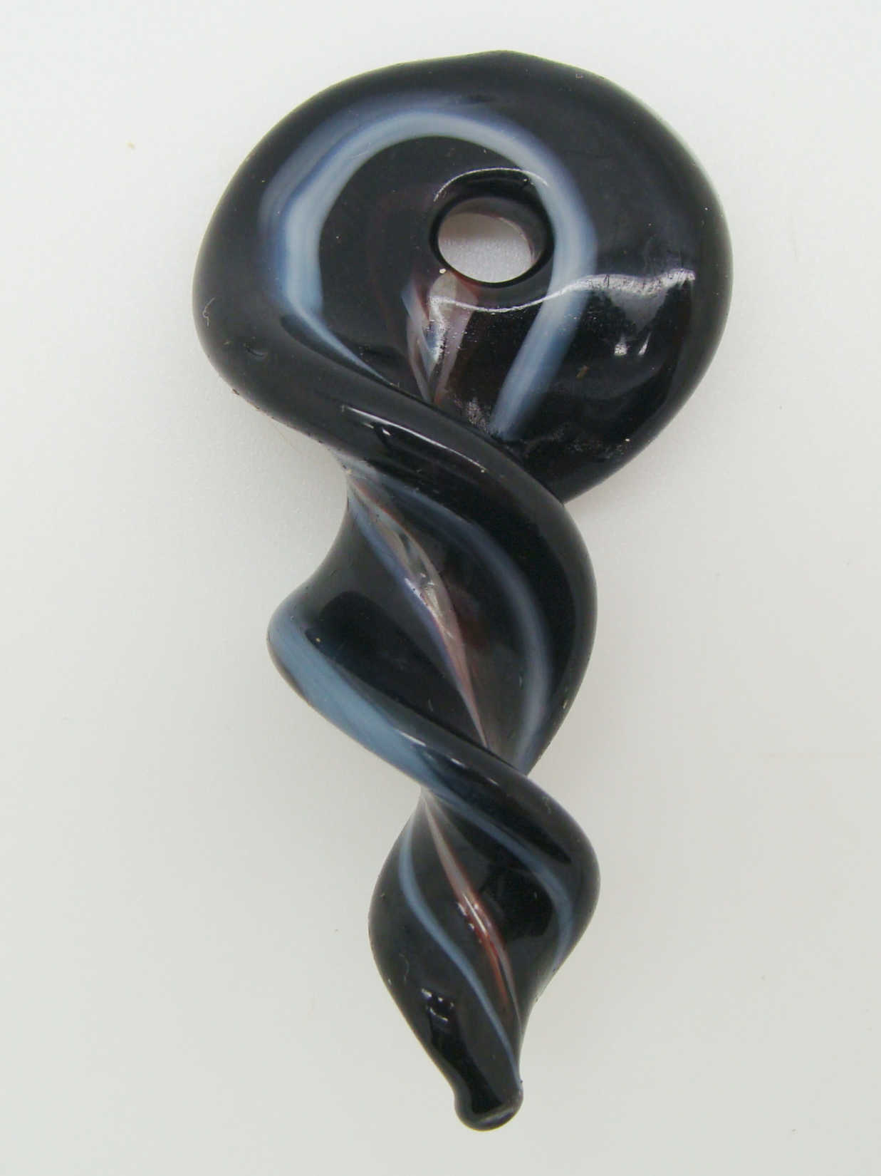 Pend-368-4 pendentif verre vrille noir vis