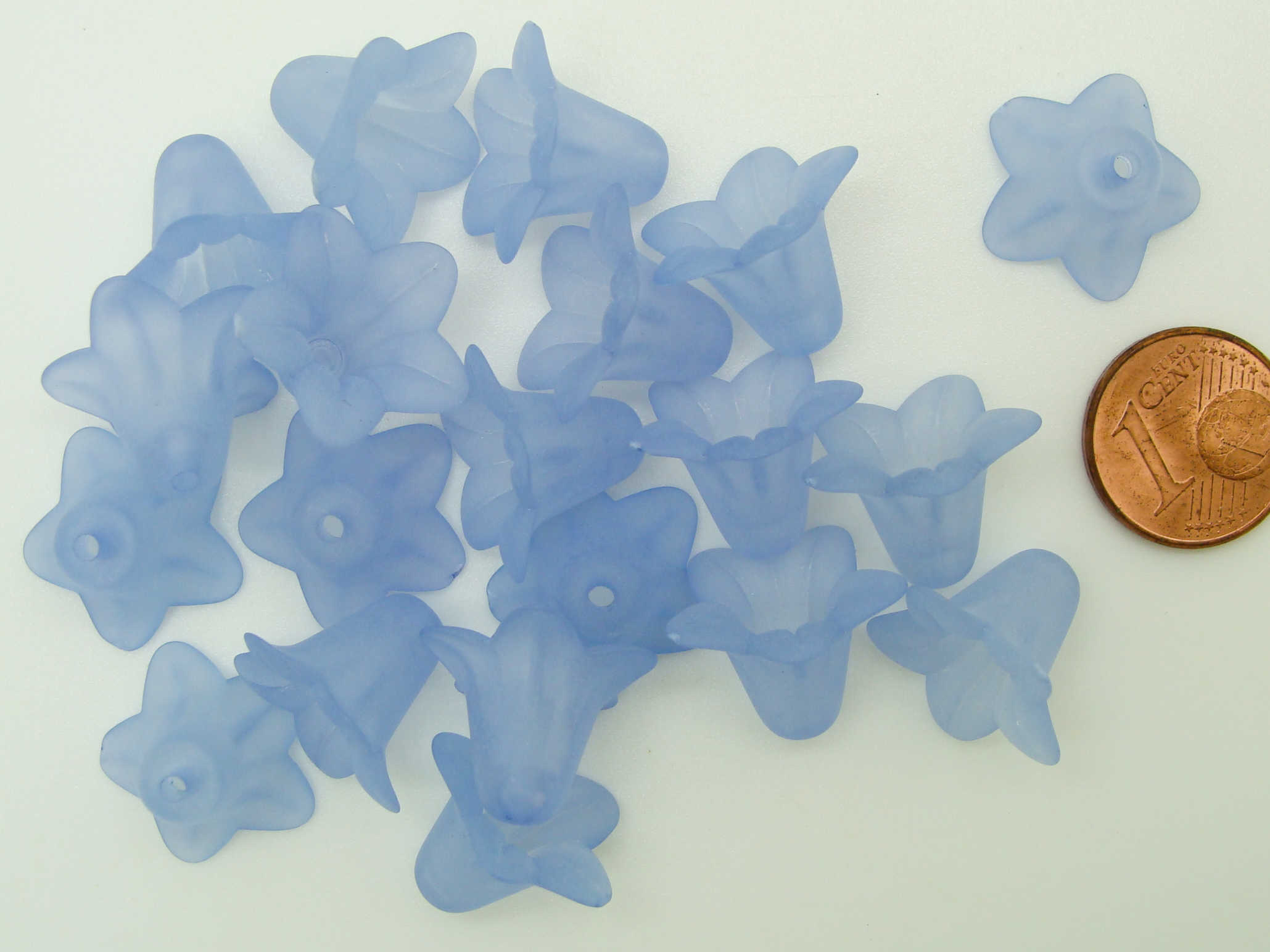 perle fleur bleu acrylique