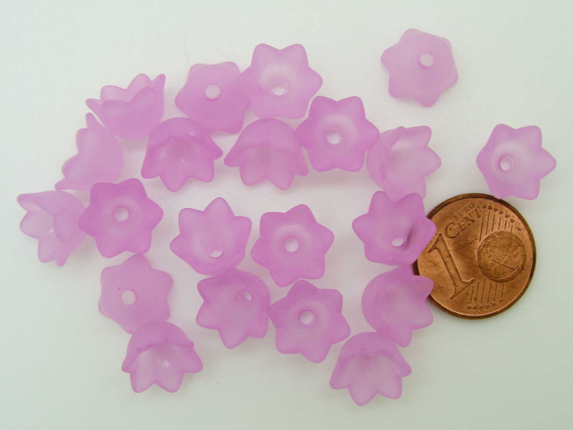 perle clochette mauve acrylique