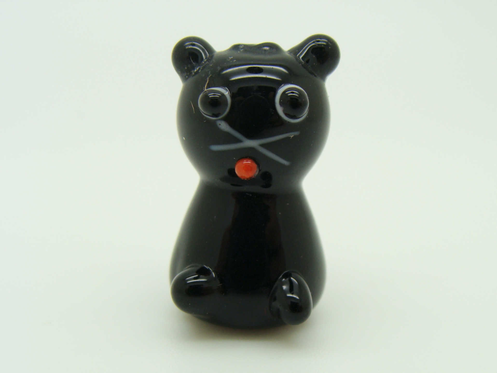 PV-lamp-29 perle chat noir verre animalPerle verre Lampwork Chat Noir 22mm par 1 pcperle chat noir verre