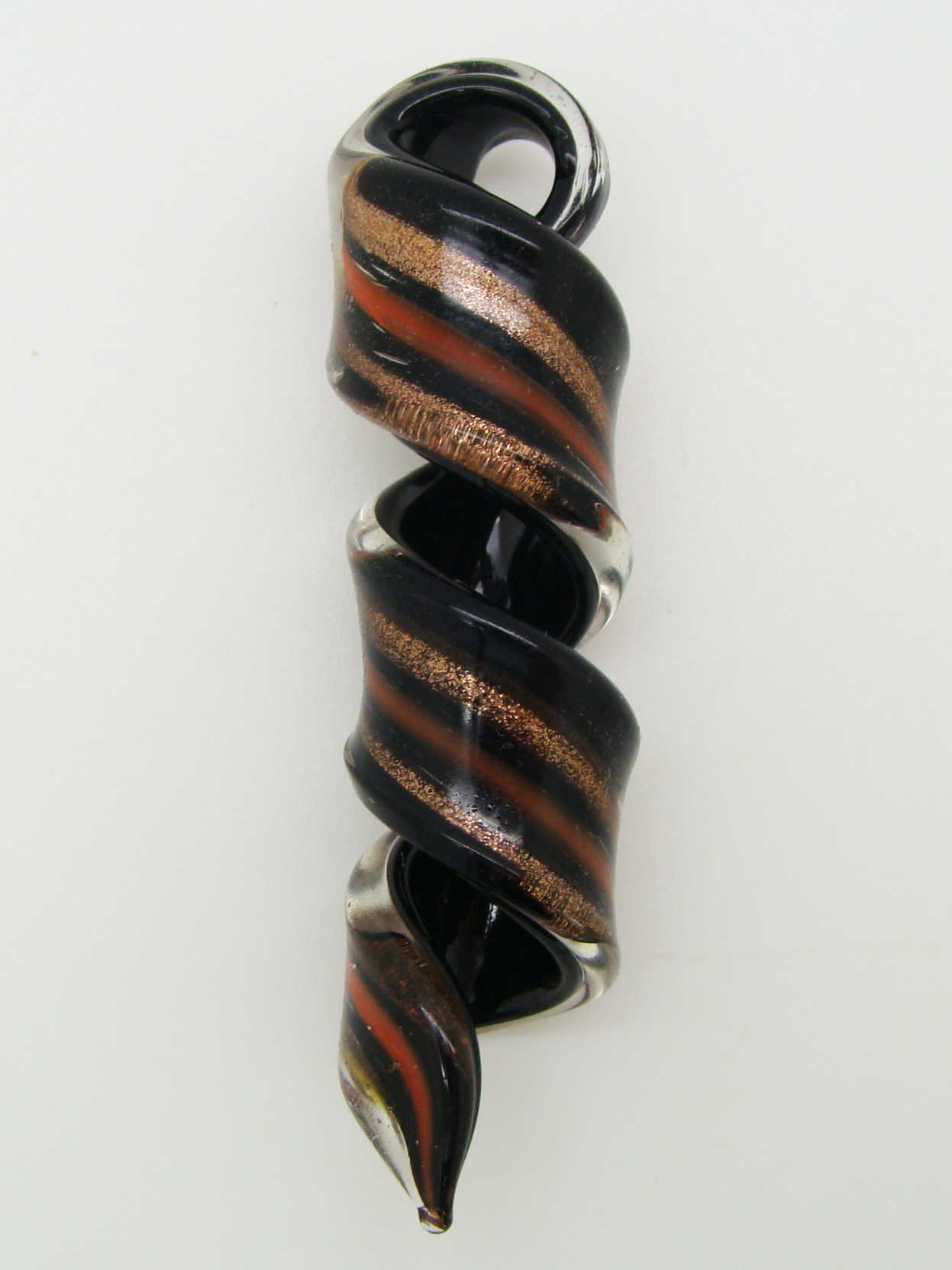 Pend-371-1 pendentif verre spirale bandeau noir vis