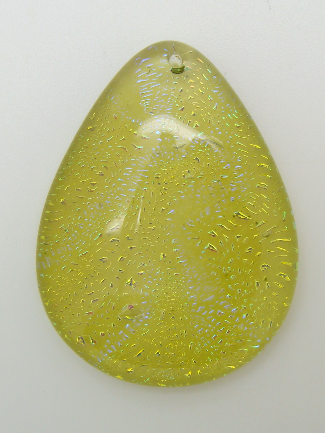Pend-dichr-16 pendentif goutte vert jaune