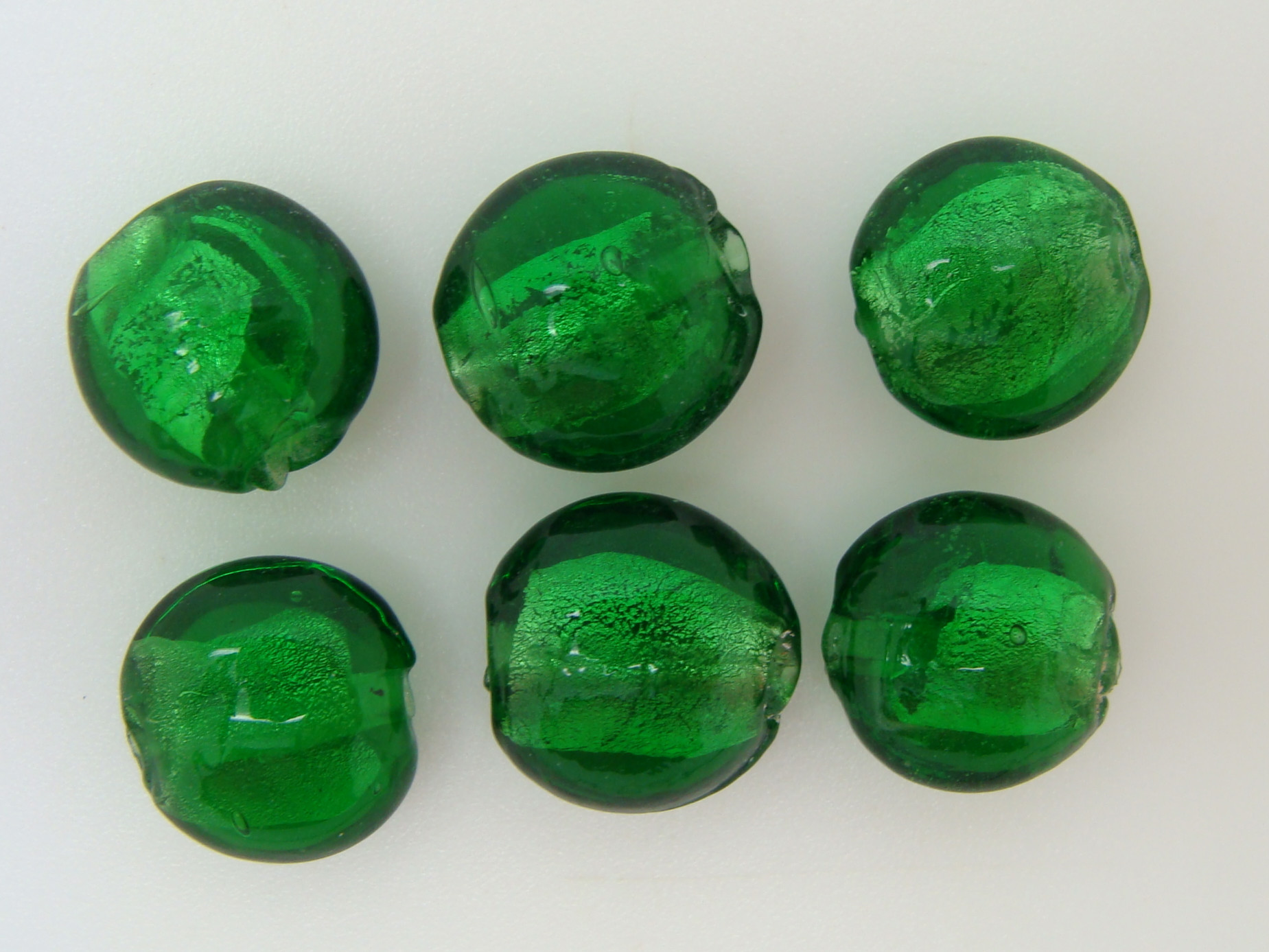 galets 12mm murano vert emeraude