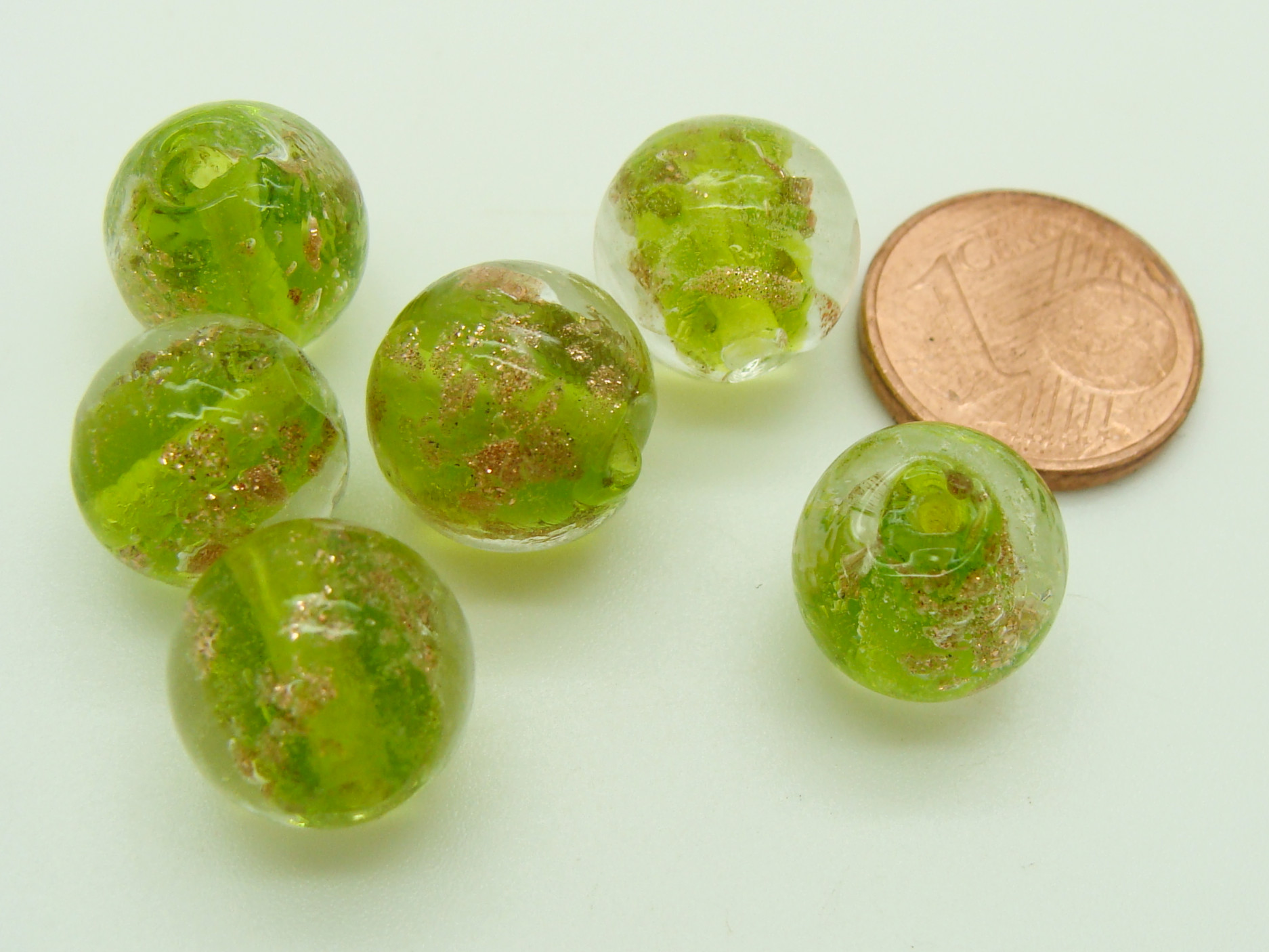 perle ronde 12mm vert clair