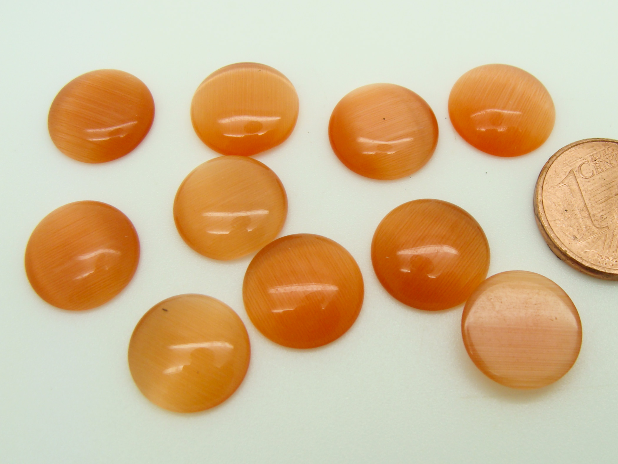 cabochon oeil de chat r12 abricot
