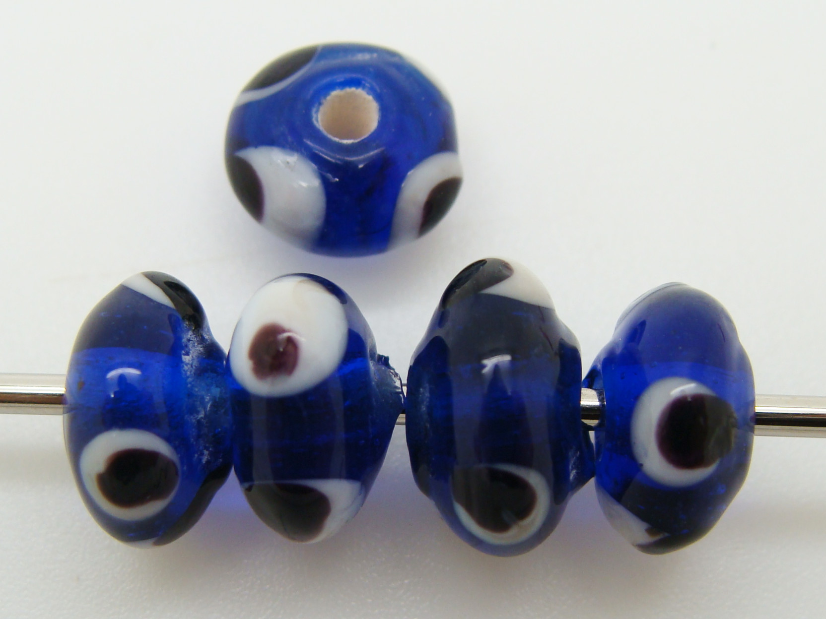 PV-lamp-72 perle verre bleu fonce
