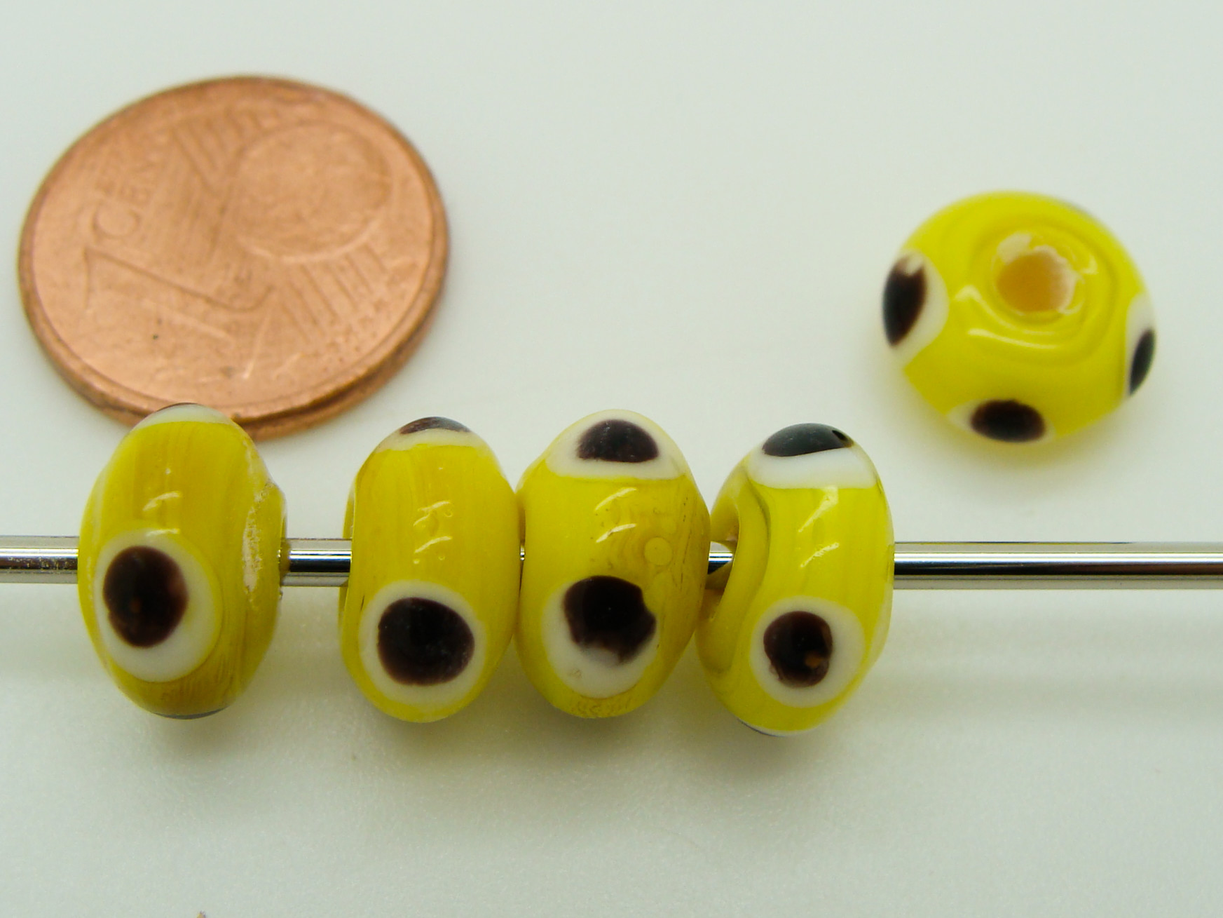 PV-lamp-72 perle verre lampwork jaune