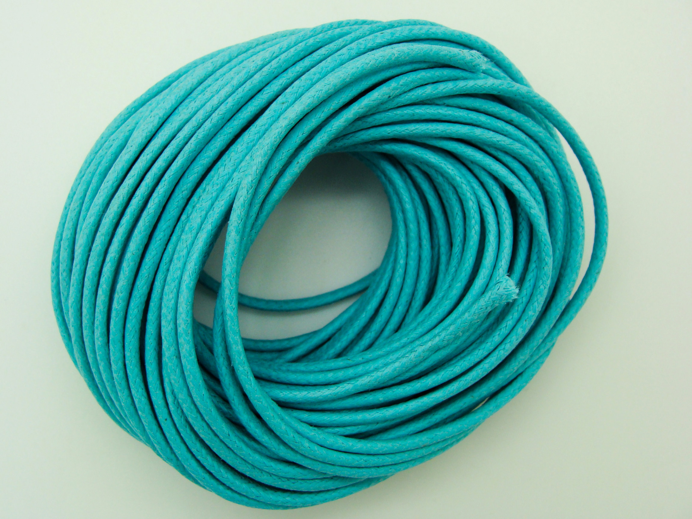 fil coton cire 2mm bleu clair p1