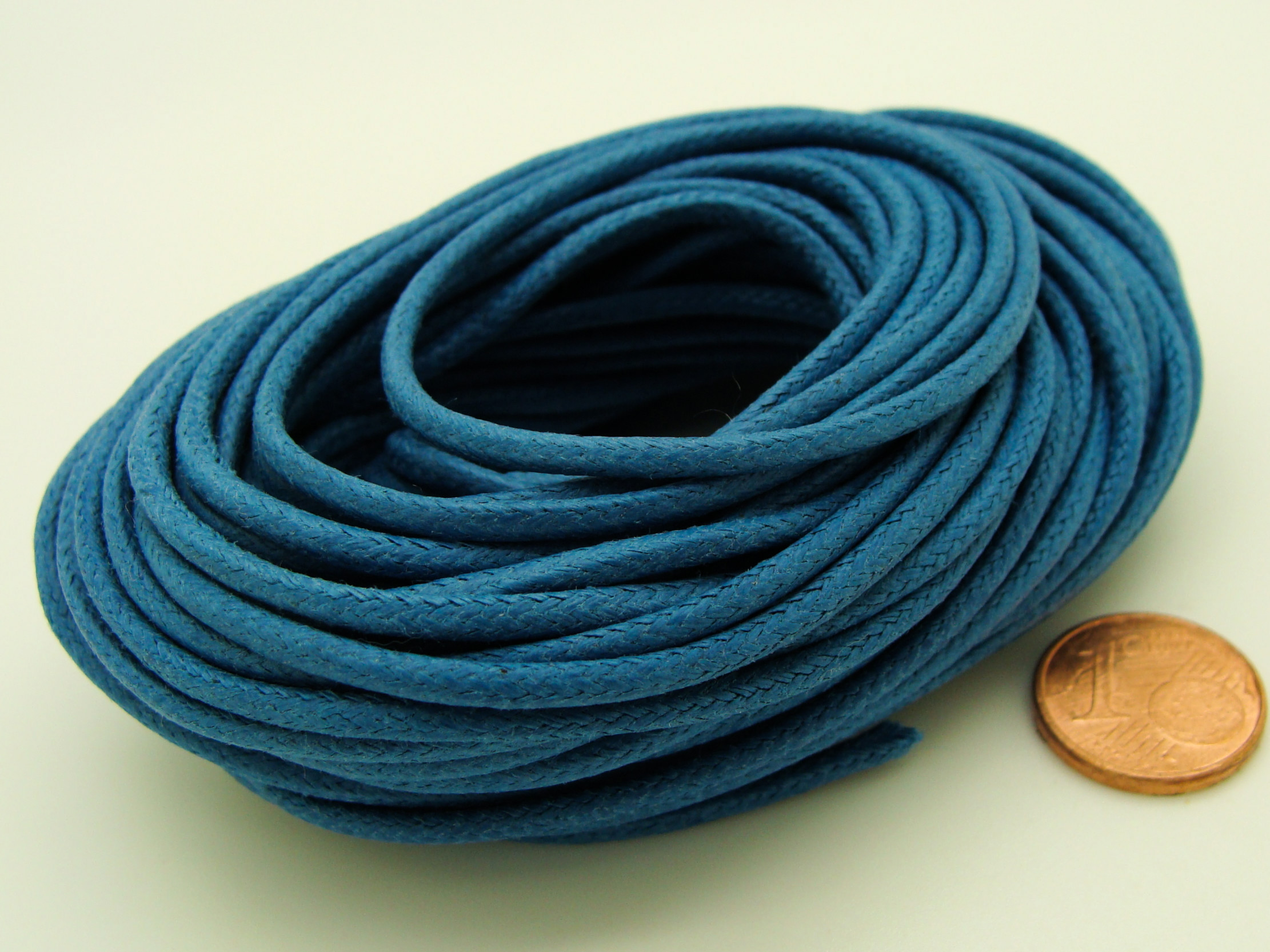 fil coton cire 2mm bleu p2