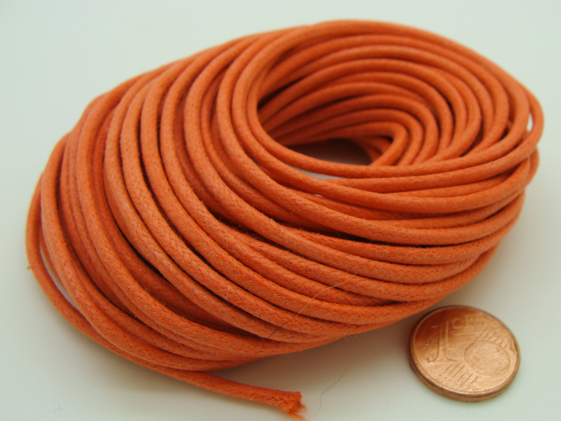 fil coton cire orange 2mm p2