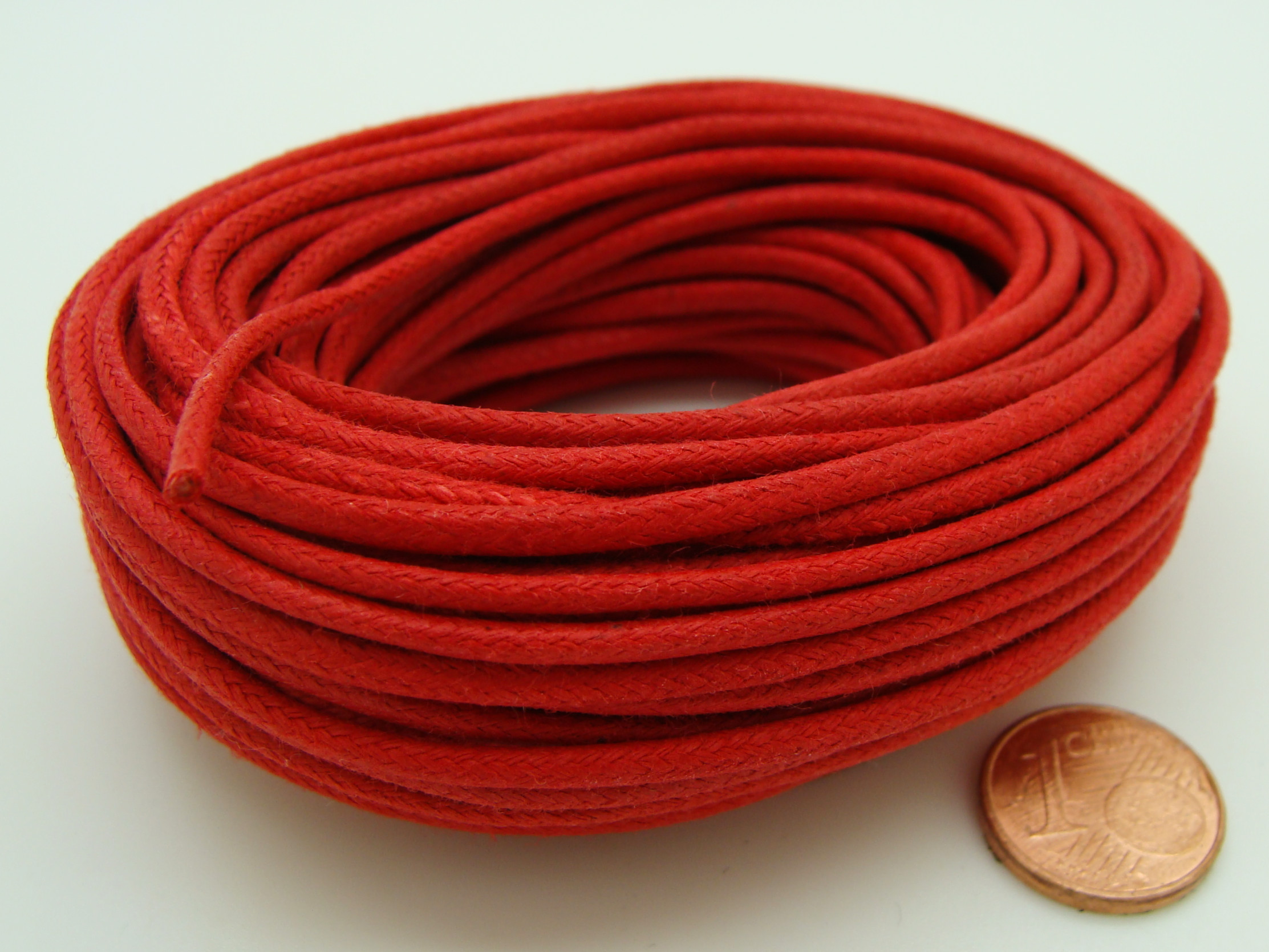 fil coton cire 2mm rouge p2