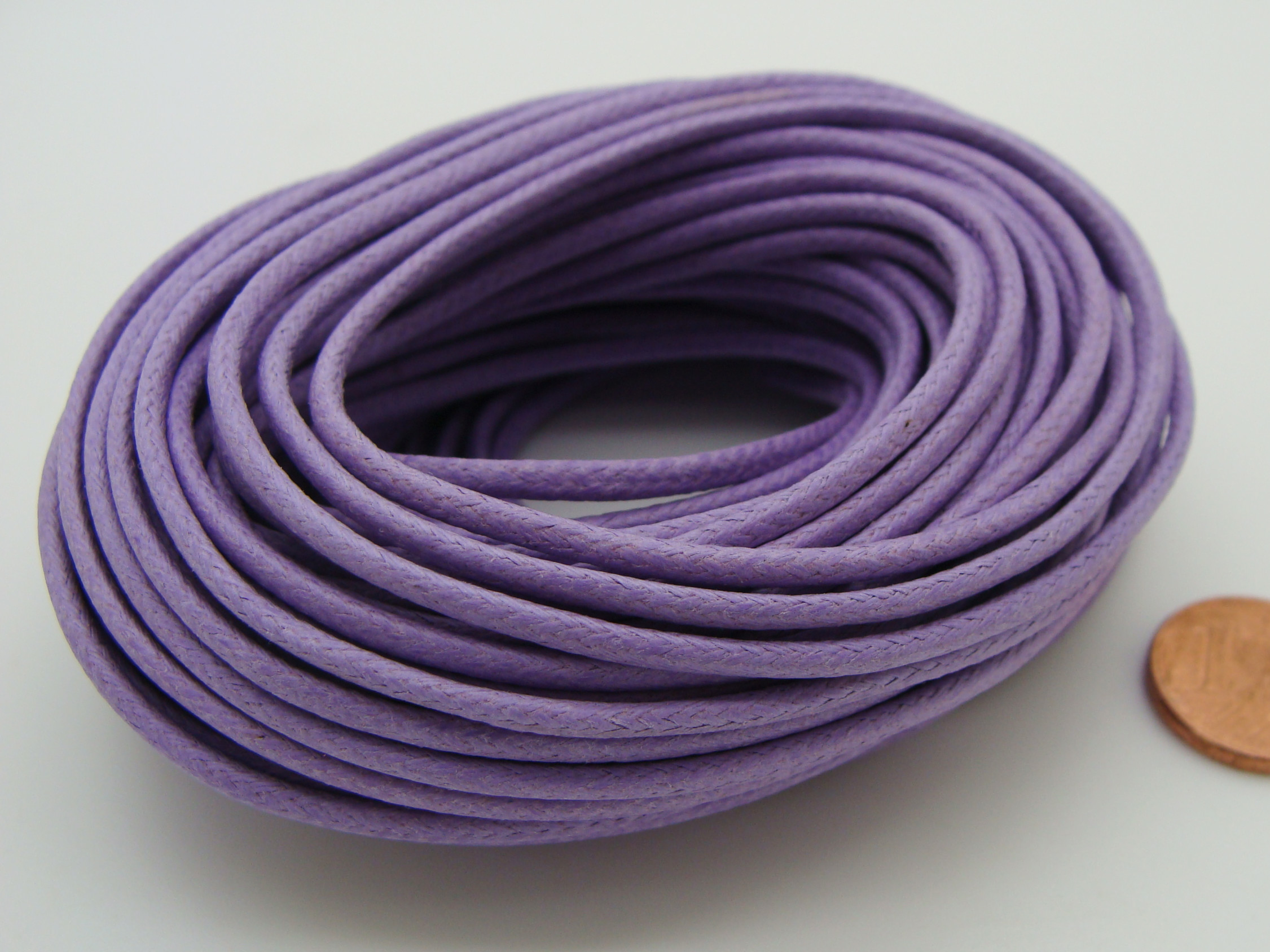 fil coton cire 2mm violet p2