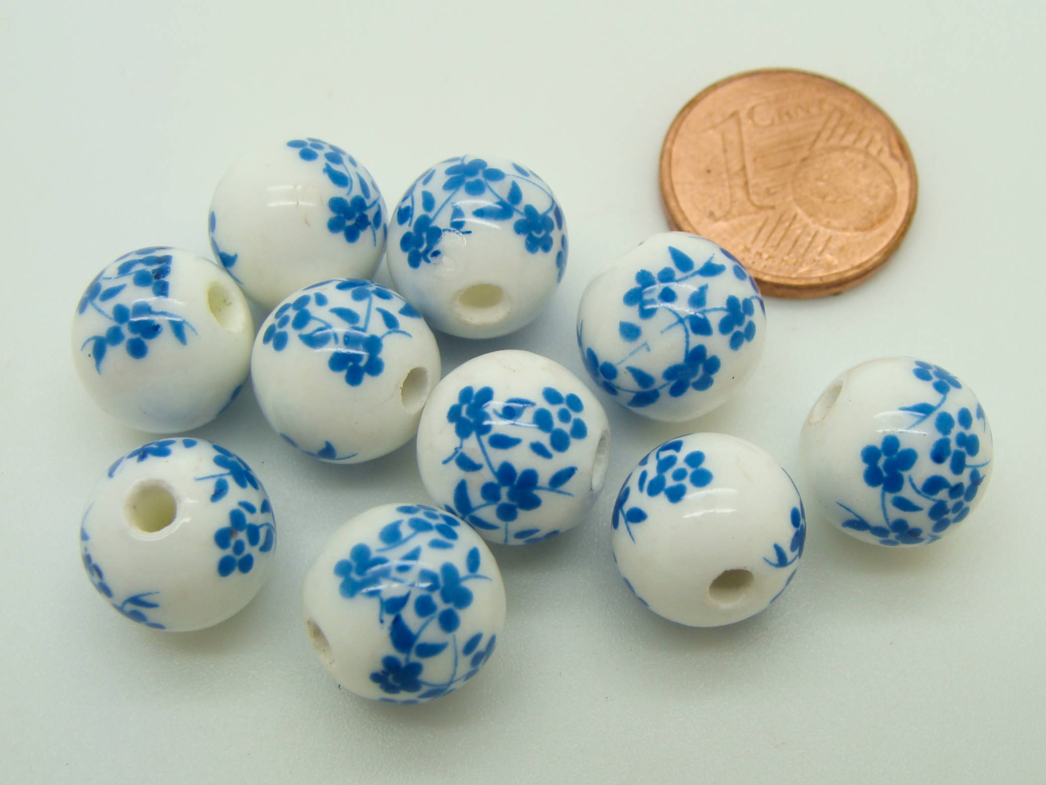 perle porcelaine r10 bleu royal fleur