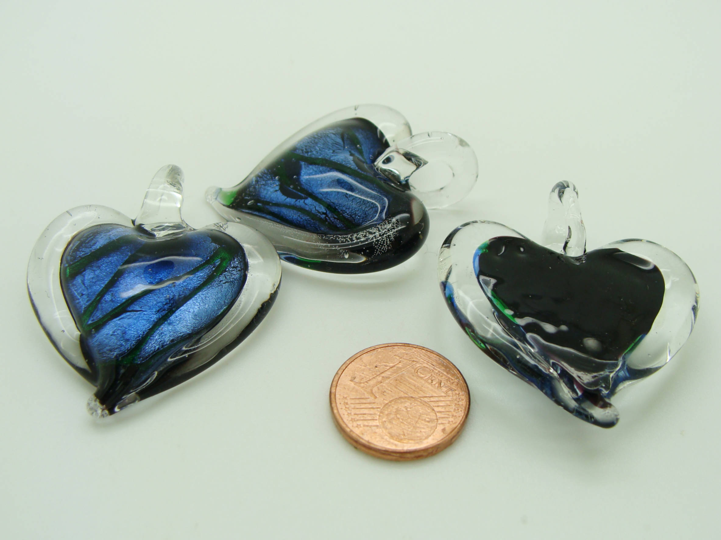 Pend-105-4 pendentif coeur bleu fonce