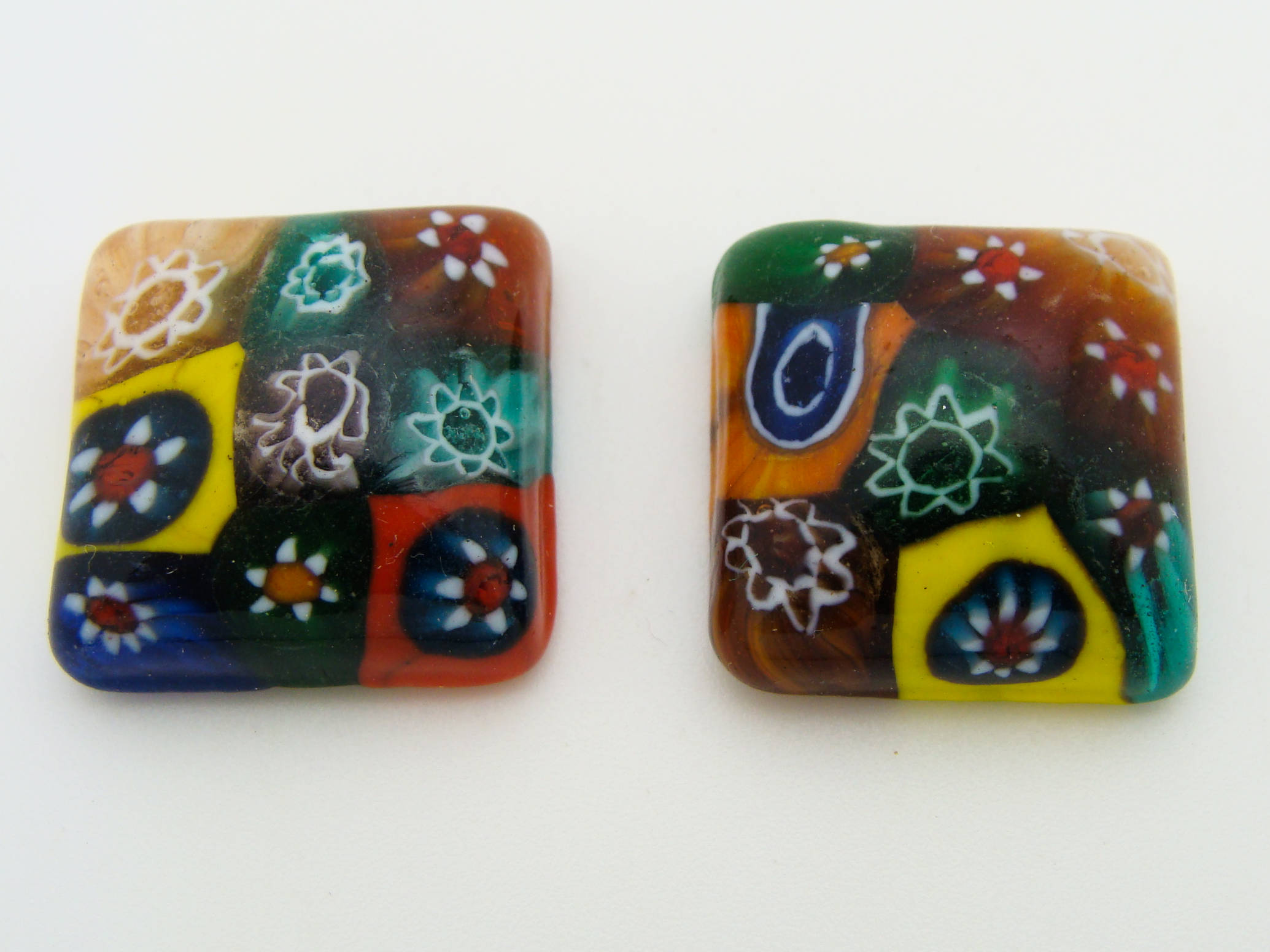 cabochon millefiori carre 20mm