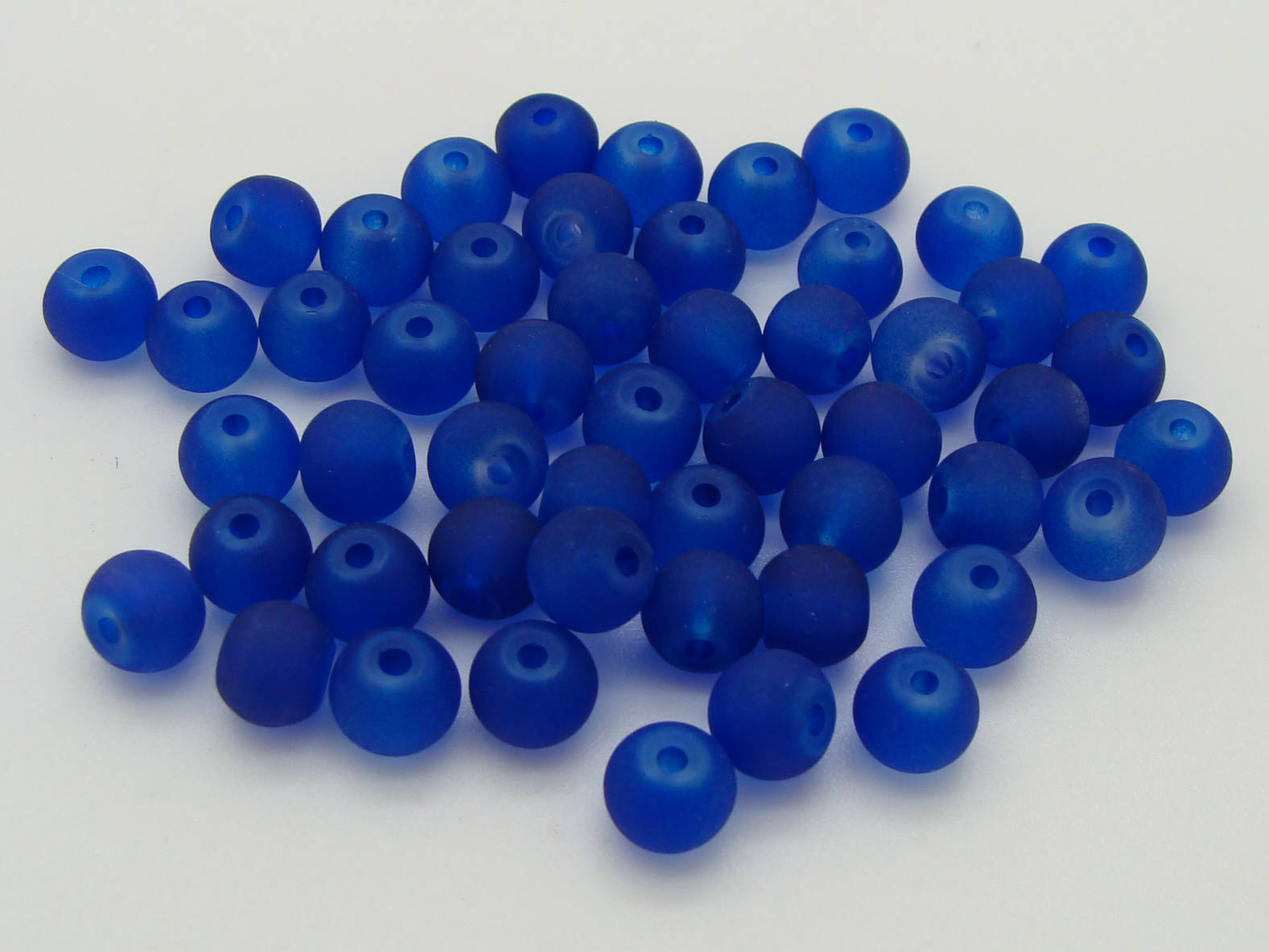 perle verre givre 6mm bleu marine