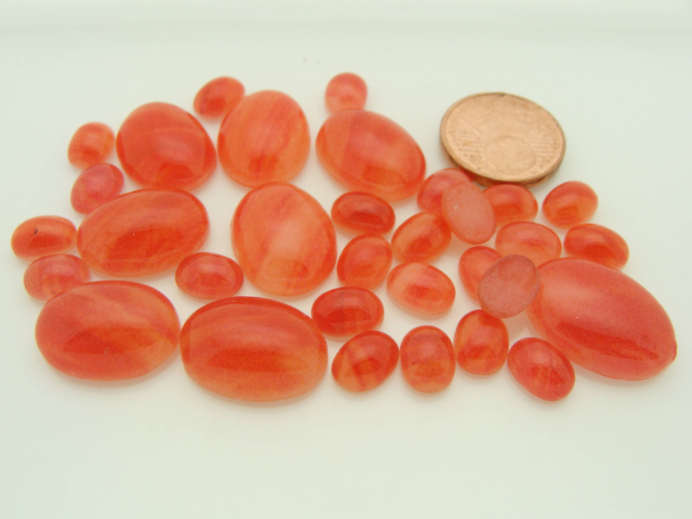 cabochons roses oranges cab-lot30