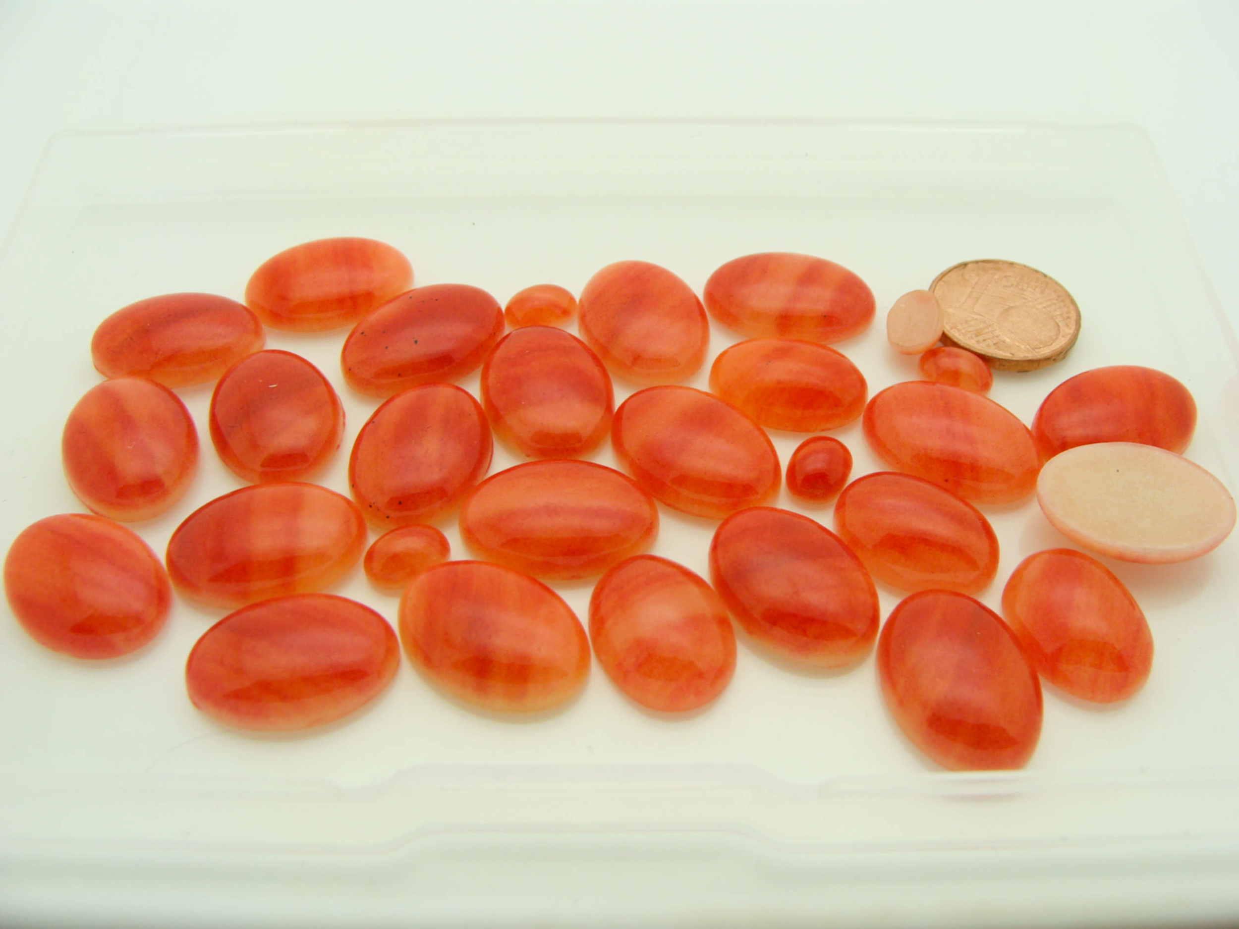 cabochons ovales oranges cab-lot39